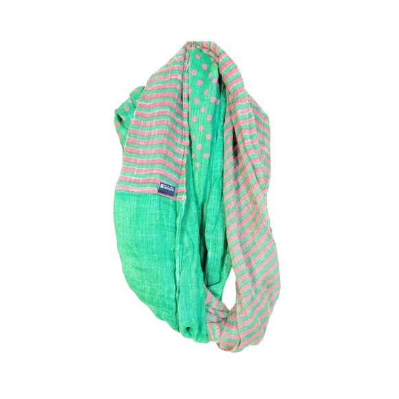 Sperry Green & Pink Wrap Around Light Weight Scarf One Size - Picture 1 of 5